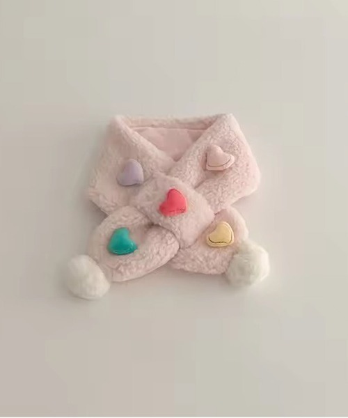 マフラー 「 Bambin / ボンバン 」 カラフル ハート ボア キッズ 子供