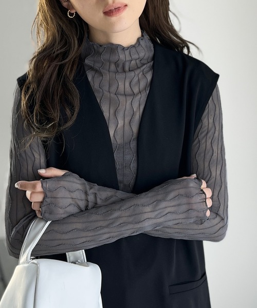 「classicalelf」 長袖カットソー LARGE グレー レディース_画像3