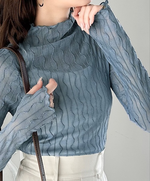 「classicalelf」 長袖カットソー LARGE グレー レディース_画像4