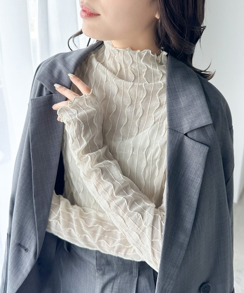 「classicalelf」 長袖カットソー LARGE グレー レディース_画像10