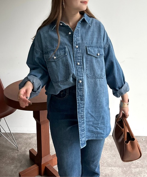 「prose verse」 長袖シャツ フリ- ブルー系その他 レディース_画像4