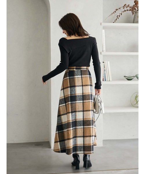 「fifth」 ニットスカート S ベージュ レディース_画像2