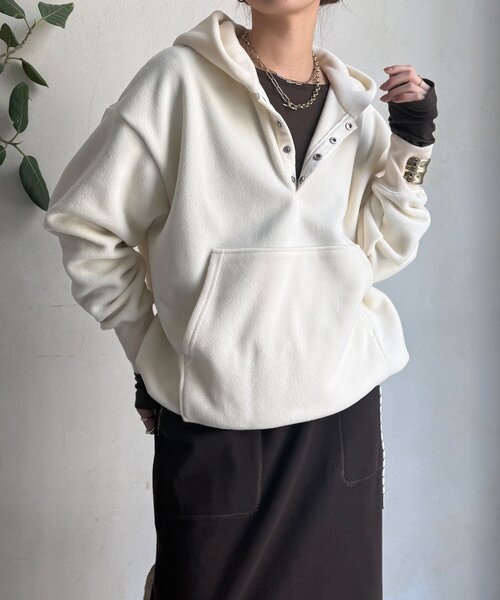 DouDou（ドゥドゥ） tシャツ フリーススナッププルオーバー レディース