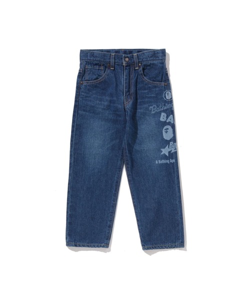 BAPE KIDSシャークプリント デニムパンツ 100cm 正規品 BAPE パンツ BATHING 90cm正規品 - 110cm