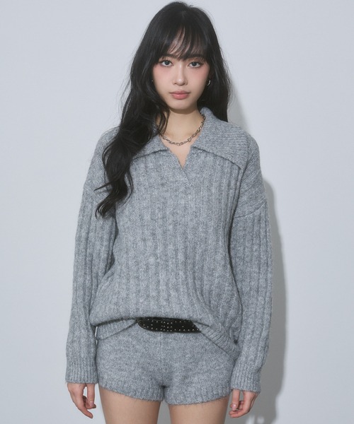 ENVYM（アンビー） ニット セーター ケーブル ポロ ニット トップス