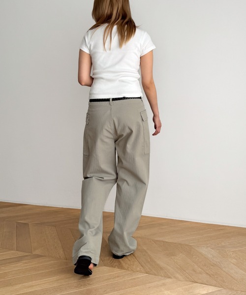 「CANAL JEAN」 「El mar」カーゴパンツ MEDIUM カーキ レディース_画像3