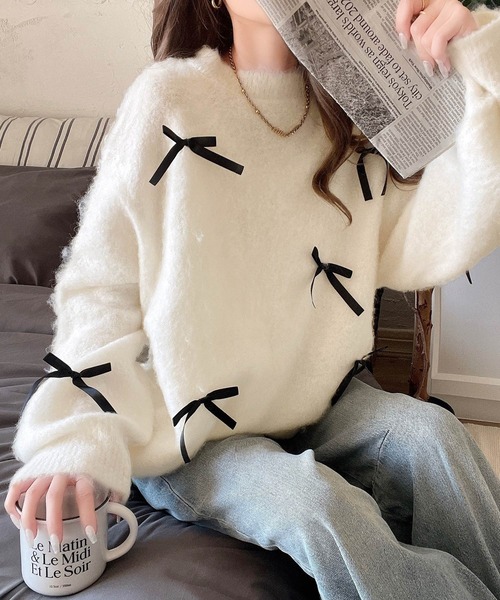 「classicalelf」 長袖ニット LARGE チャコール レディース_画像2