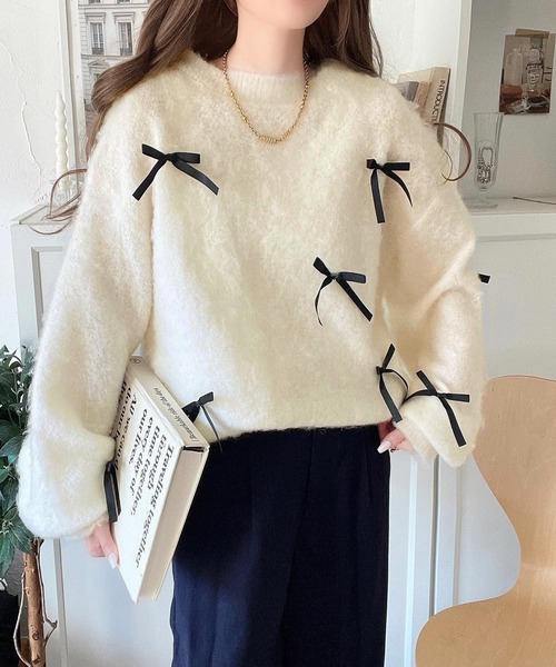 「classicalelf」 長袖ニット LARGE チャコール レディース_画像3