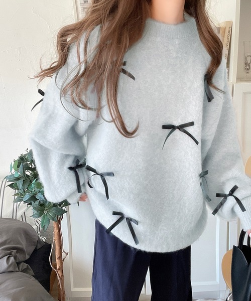 「classicalelf」 長袖ニット LARGE チャコール レディース_画像5