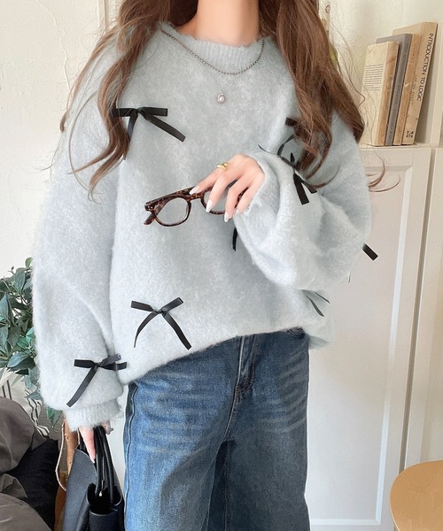 「classicalelf」 長袖ニット LARGE チャコール レディース_画像6