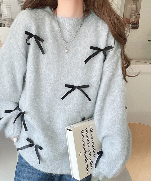 「classicalelf」 長袖ニット LARGE チャコール レディース_画像7