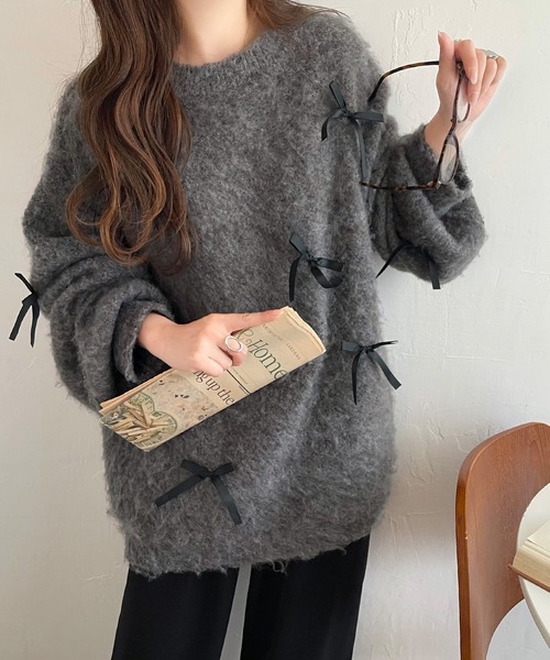 「classicalelf」 長袖ニット LARGE チャコール レディース_画像8