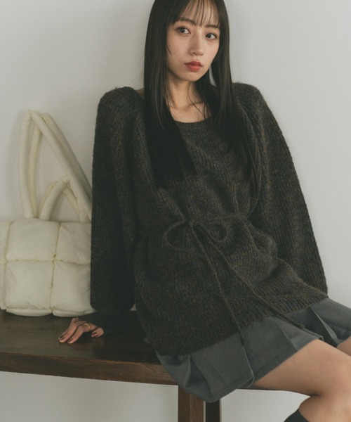 「VANNIE U」 長袖ニット FREE ダークブラウン レディース_画像6