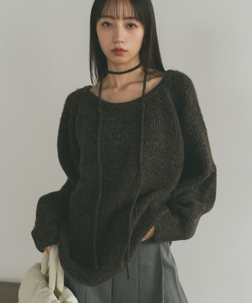 「VANNIE U」 長袖ニット FREE ダークブラウン レディース_画像7
