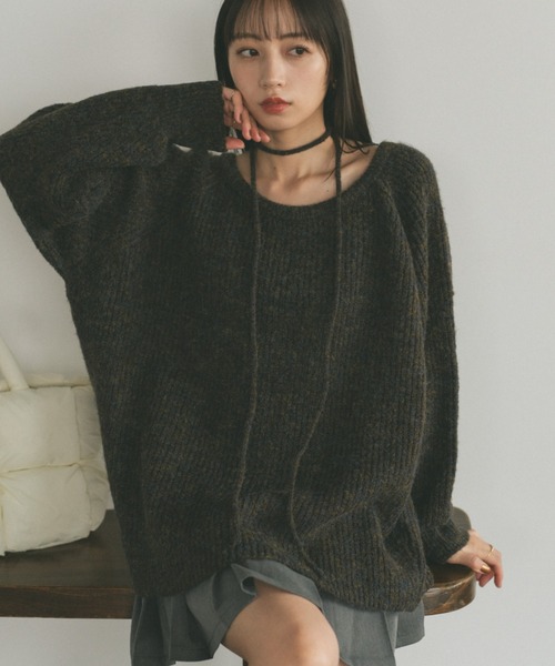 「VANNIE U」 長袖ニット FREE ダークブラウン レディース_画像8