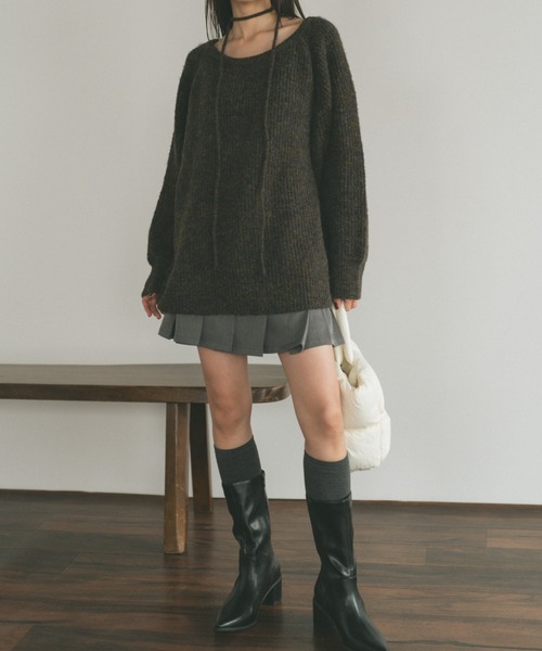 「VANNIE U」 長袖ニット FREE ダークブラウン レディース_画像9