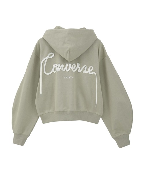 CONVERSE TOKYO パーカー BACK SPINDLE LOGO ZIP HOODIE レディース