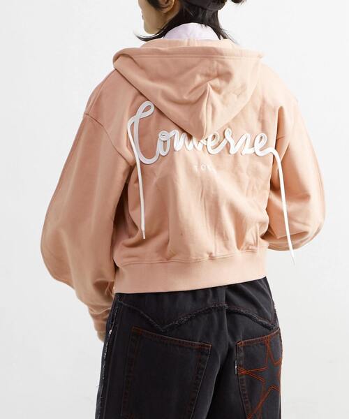 新品 CONVERSETOKYO SPINDLE LOGO ZIP HOODIE CONVERSE TOKYO パーカー BACK SPINDLE LOGO ZIP HOODIE レディース