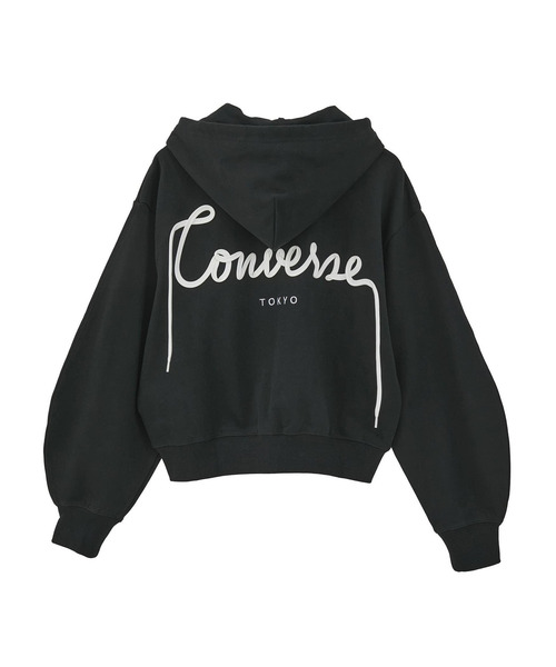 CONVERSE TOKYO パーカー BACK SPINDLE LOGO ZIP HOODIE レディース