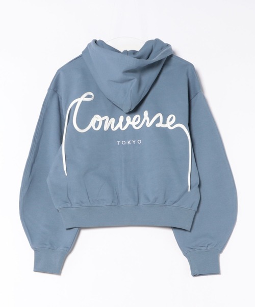 CONVERSE TOKYO パーカー BACK SPINDLE LOGO ZIP HOODIE レディース