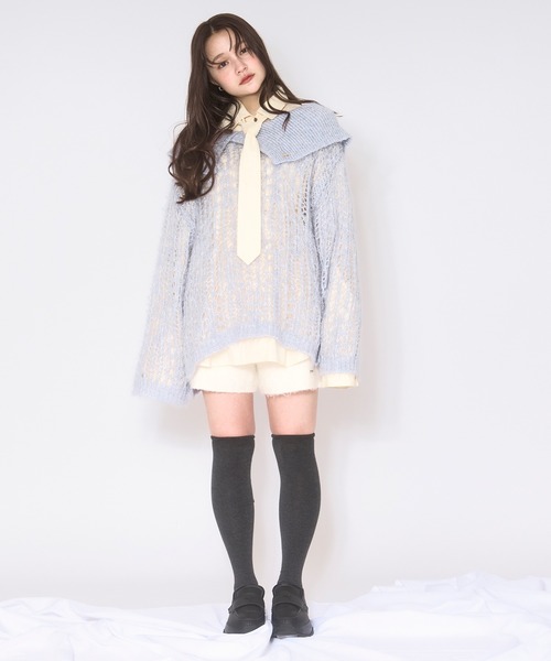 loin nuit ニット セーター sheer collar knit / シアーカラーニット