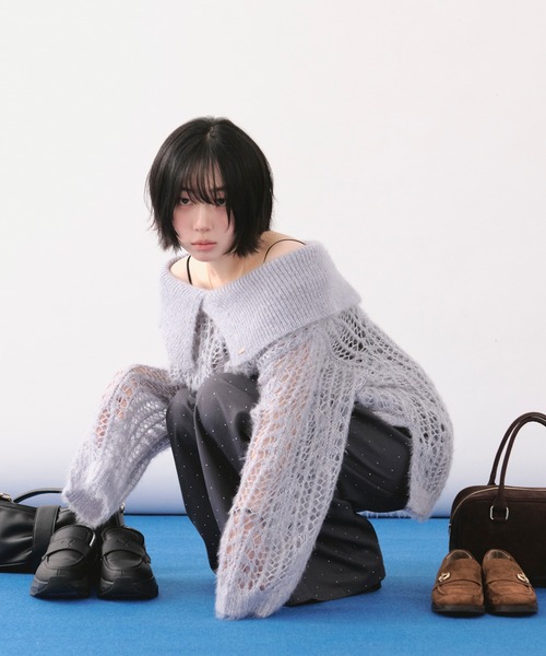 loin nuit ニット セーター sheer collar knit / シアーカラーニット