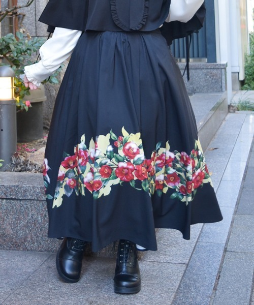 axes femme（アクシーズ ファム） スカート 椿柄スカート : ZOZOTOWN
