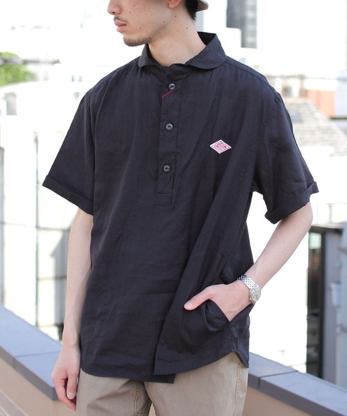 Danton（ダントン） 半袖シャツ 42 チャコールグレー メンズ