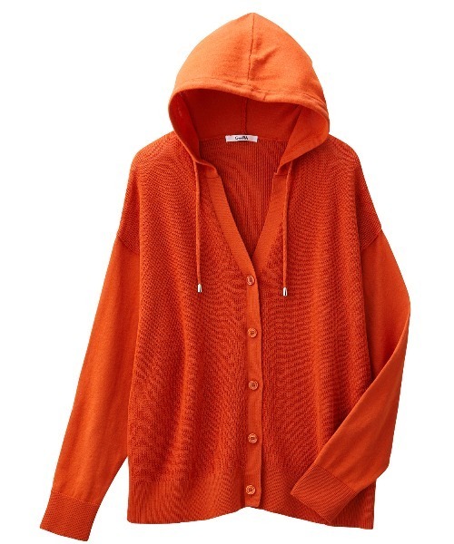 「GeeRA」 ニットカーディガン X-LARGE オレンジ レディース_画像4