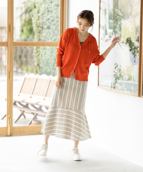 「GeeRA」 ニットカーディガン X-LARGE オレンジ レディース_画像7