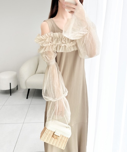 「mily bilet」 長袖ワンピース LARGE ブラック レディース_画像3