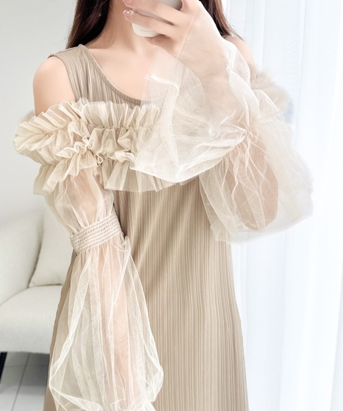 「mily bilet」 長袖ワンピース LARGE ブラック レディース_画像4
