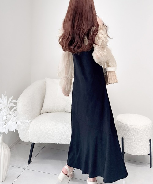 「mily bilet」 長袖ワンピース LARGE ブラック レディース_画像6