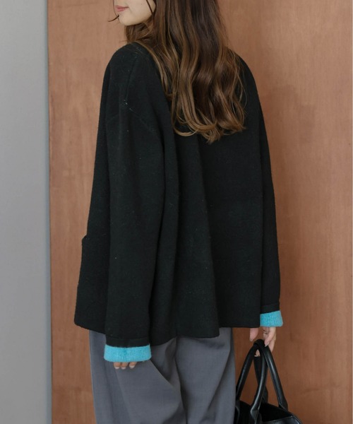 「La-gemme」 ニットカーディガン フリー グレー レディース_画像5