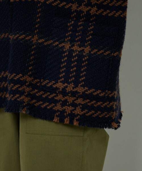 「John branigan」 ノーカラージャケット フリ- ベージュ レディース_画像6