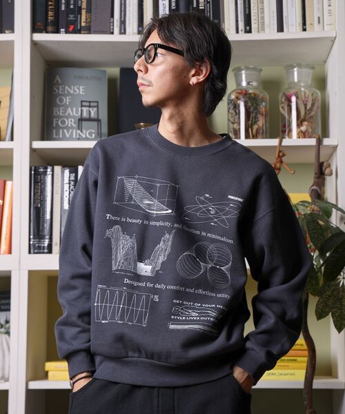 「FFEIN」 スウェットカットソー SMALL アッシュグレー メンズ_画像6