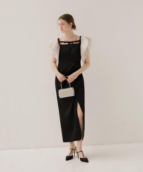 「Leja」 キャミソールワンピース MEDIUM ブラック レディースの画像