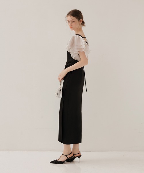 「Leja」 キャミソールワンピース MEDIUM ブラック レディースの画像