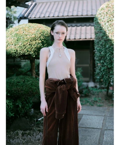 オールインワン 「TAJEN:T」BLEACH OUT VELVET JUMP SUIT/ ベルベット