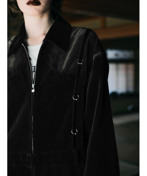 オールインワン 「TAJEN:T」BLEACH OUT VELVET JUMP SUIT/ ベルベット