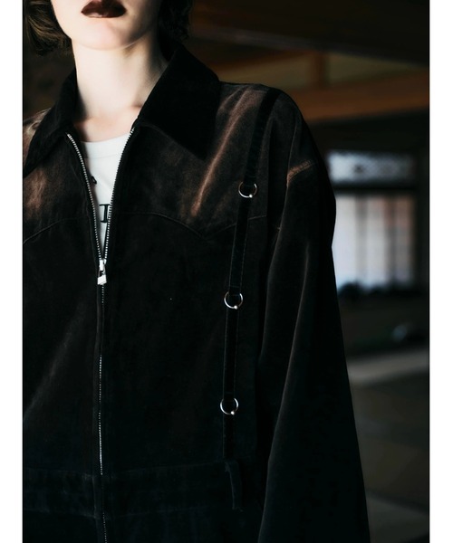 オールインワン 「TAJEN:T」BLEACH OUT VELVET JUMP SUIT/ ベルベット