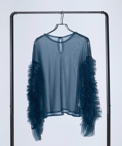 「MAISON BREEZE reveur」 長袖カットソー FREE ブルーグリーン レディース_画像8