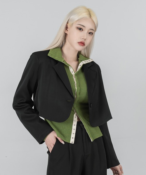 「FOLLOWIN」 テーラードジャケット FREE ブラック レディース_画像3