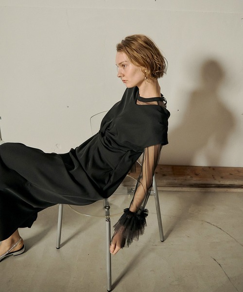 「et.UNiVER」 半袖ワンピース MEDIUM ブラック レディース_1
