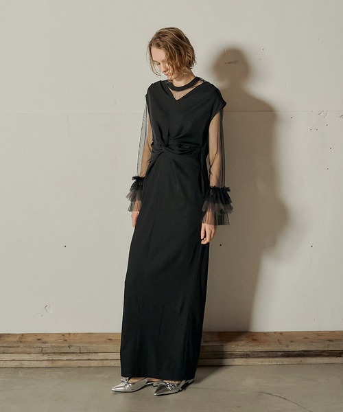 「et.UNiVER」 半袖ワンピース MEDIUM ブラック レディース_6
