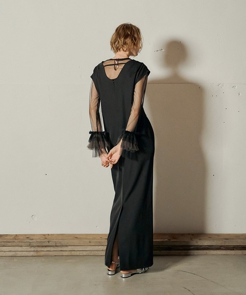 「et.UNiVER」 半袖ワンピース MEDIUM ブラック レディース_7
