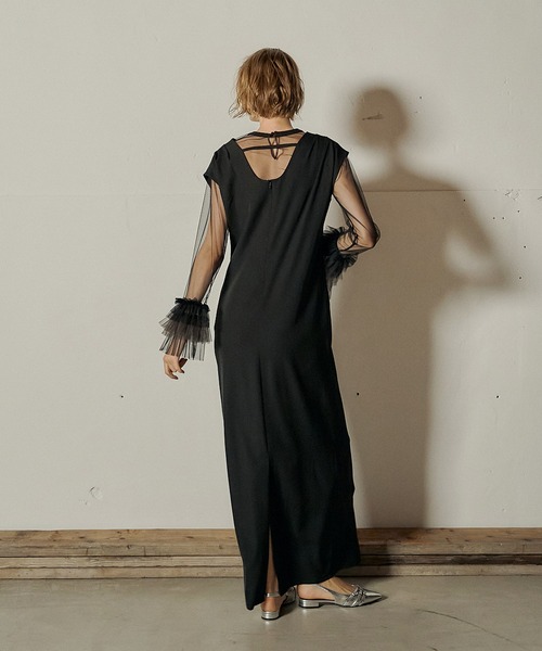 「et.UNiVER」 半袖ワンピース MEDIUM ブラック レディース_8