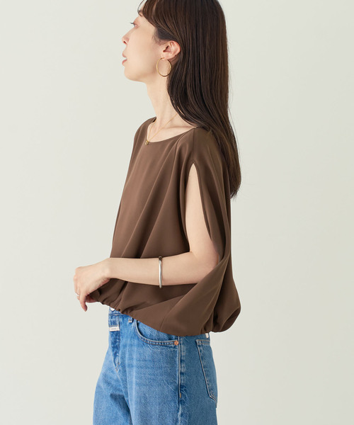 ブラウス シャツ 「追加」「洗える」ドレープバルーンブラウス レディースの画像