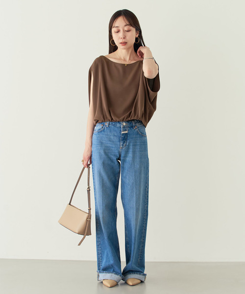 ブラウス シャツ 「追加」「洗える」ドレープバルーンブラウス レディースの画像