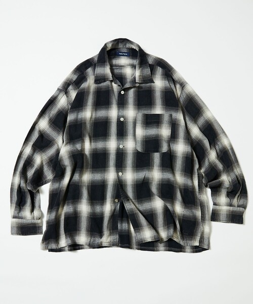「NAUTICA」 長袖シャツ LARGE ネイビー メンズの画像